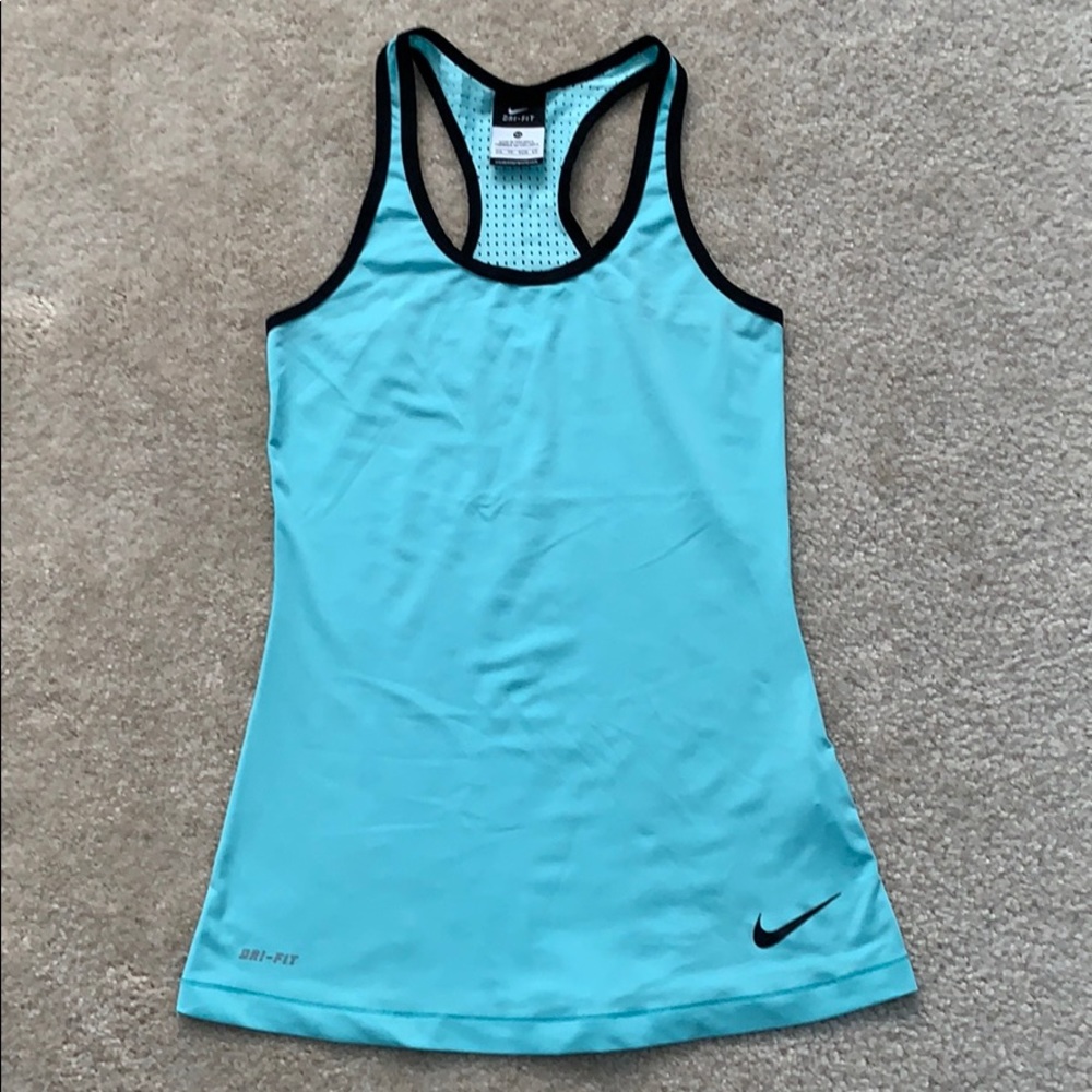 NIKE DRI-FIT Women’s Turquoise & Black Tank Tee